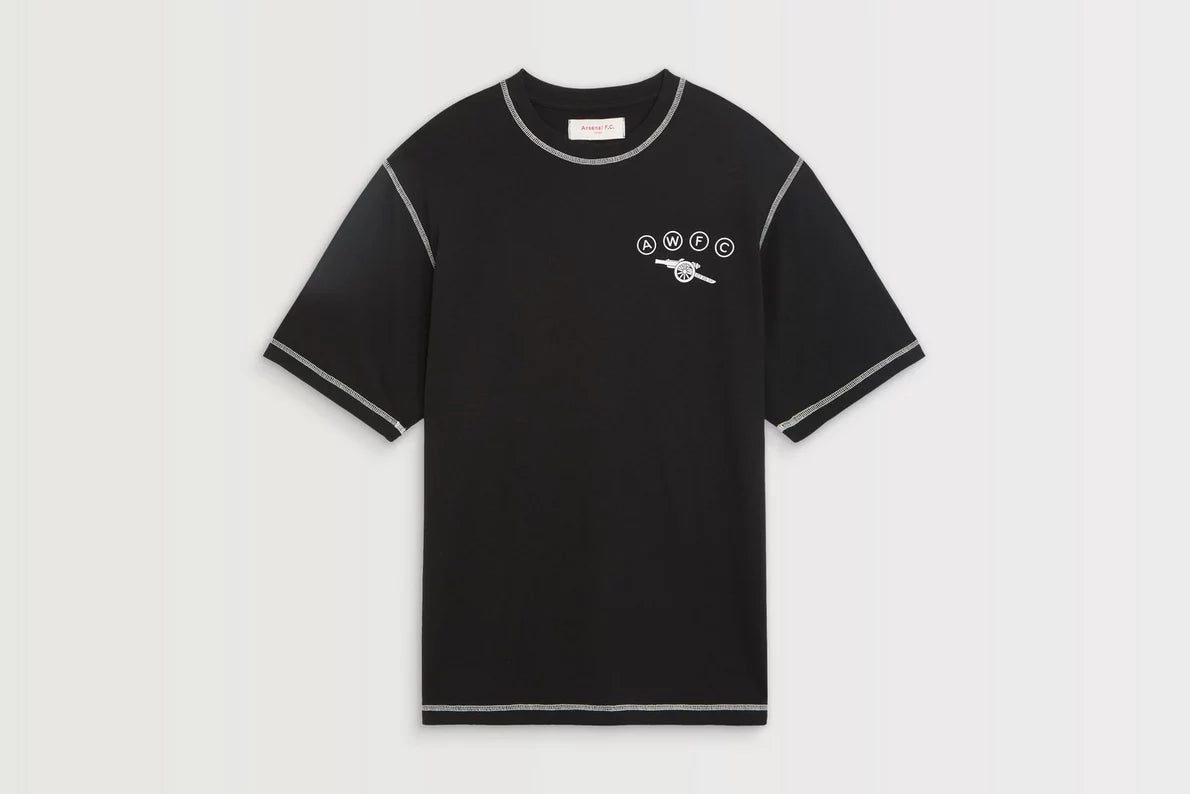 Arsenal AWFC Unisex Black Contrast T-Shirt