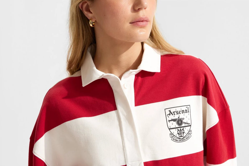 Arsenal AWFC Classics Striped Crop Rugby Shirt