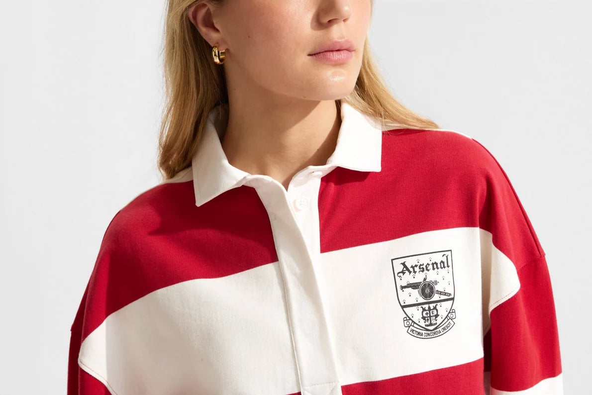 Arsenal AWFC Classics Striped Crop Rugby Shirt