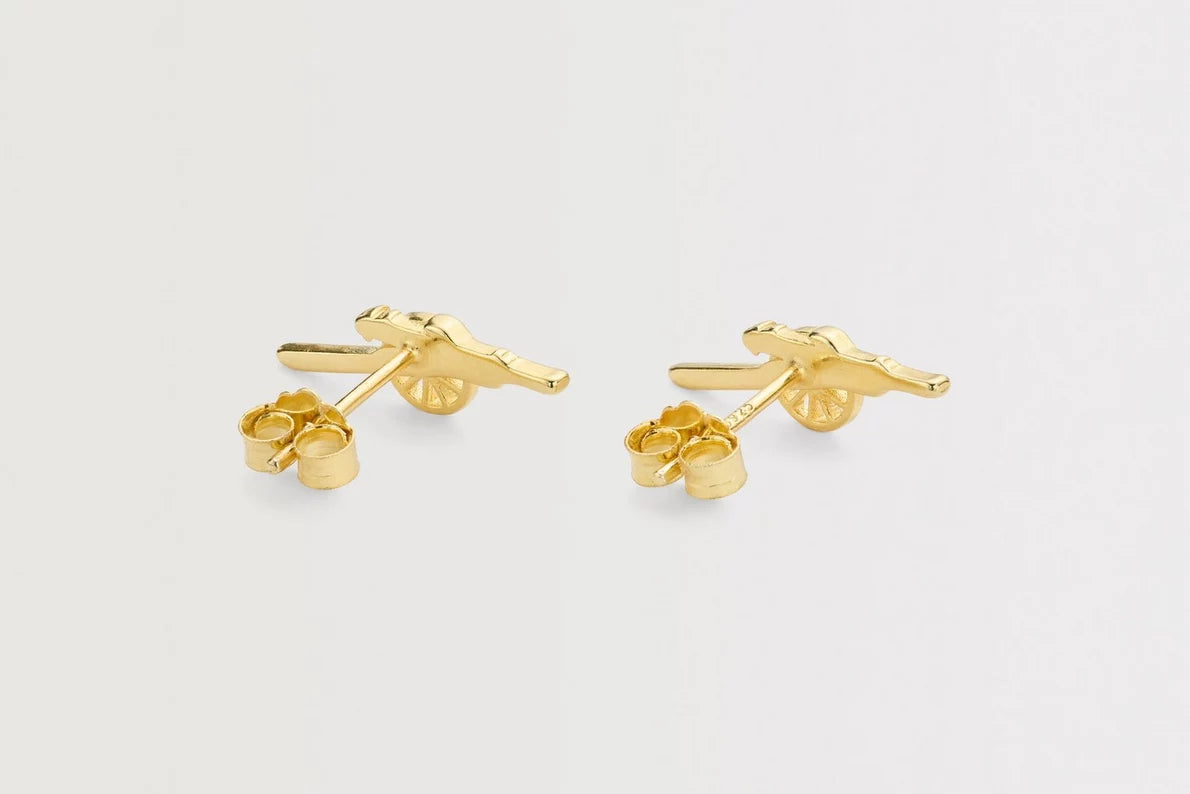 Arsenal 18Ct Gold Plated Silver West Facing Cannon Earrings