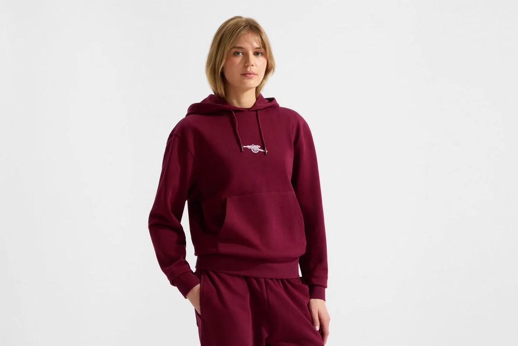 Arsenal Womens Essentials Burgundy Hoodie
