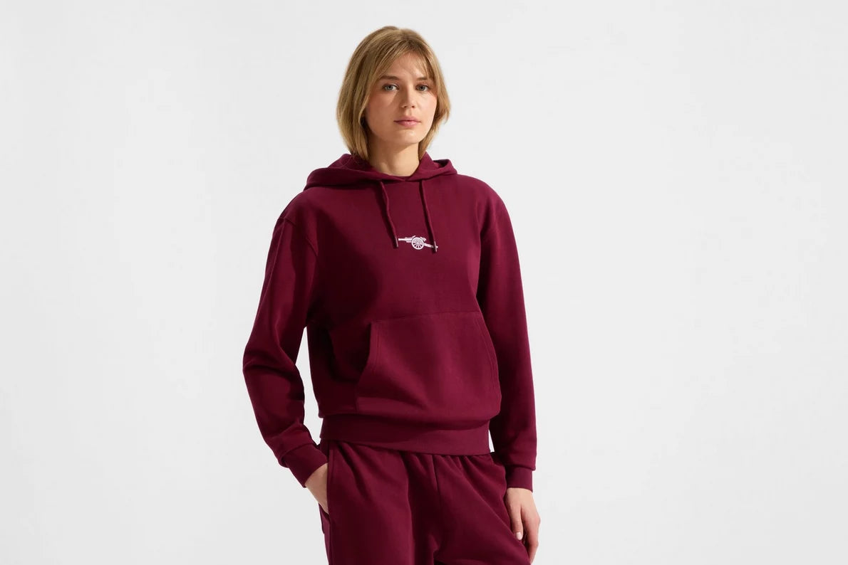 Arsenal Womens Essentials Burgundy Hoodie