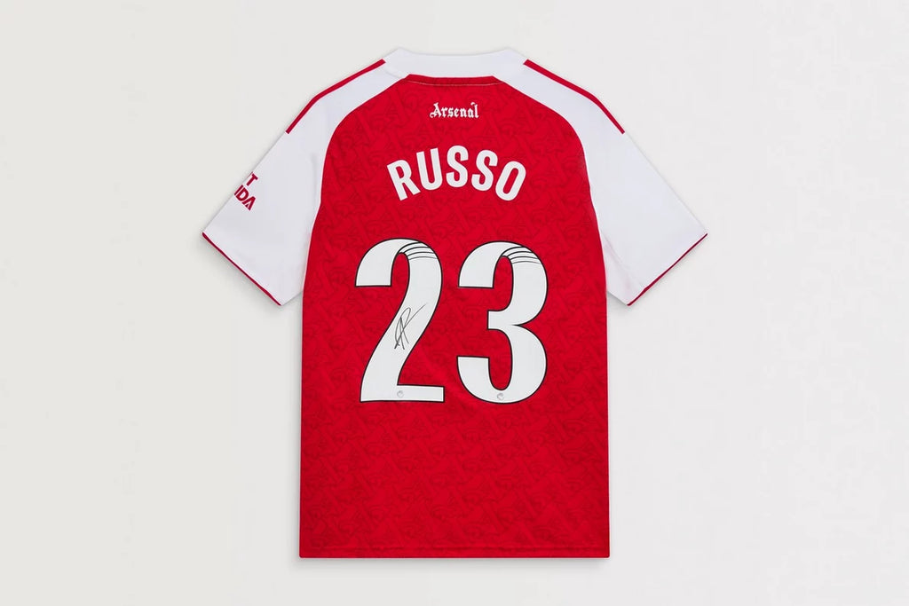 Arsenal 25/26 Home Boxed Signed Shirt RUSSO