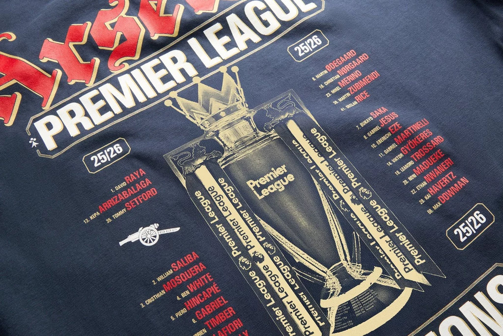 Arsenal Premier League Champions 25/26 Navy Crew T-Shirt