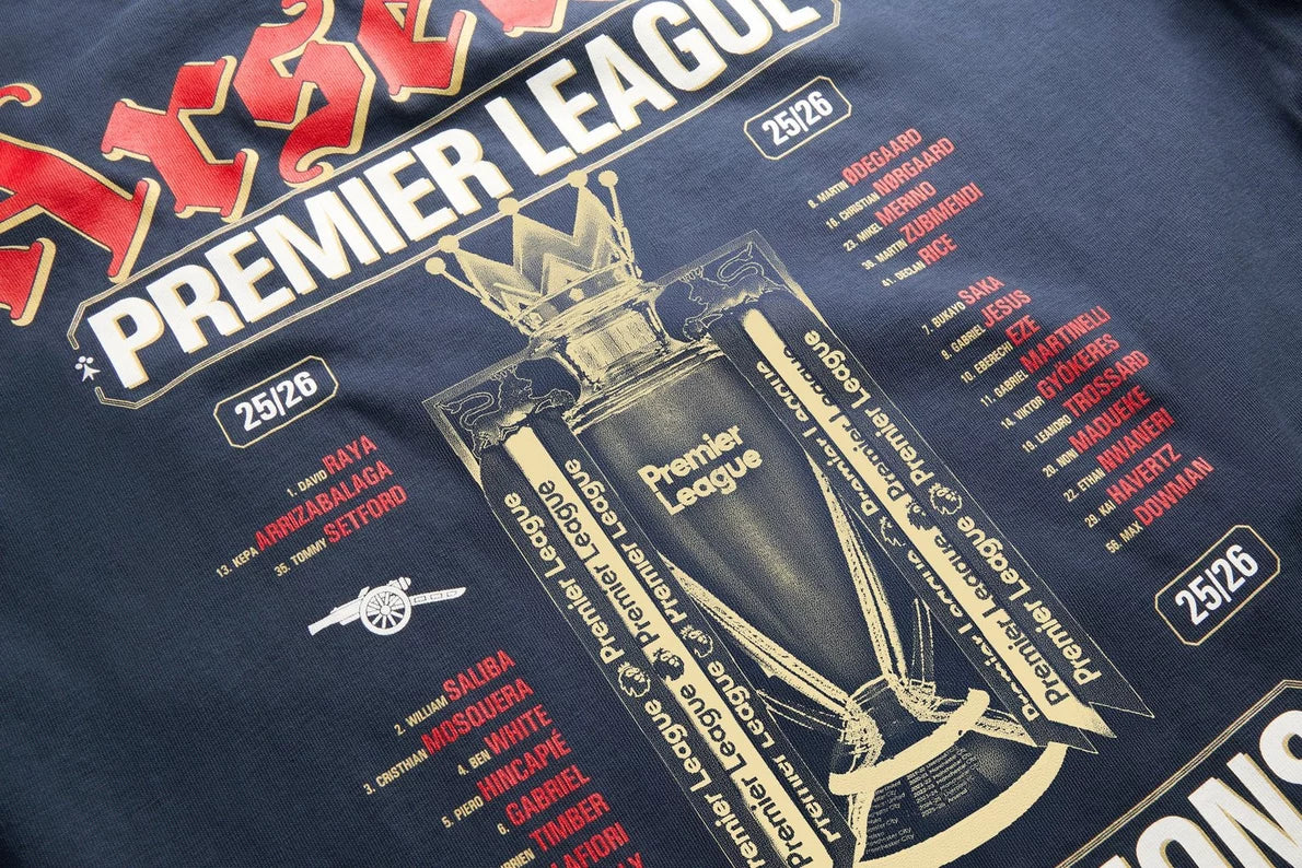 Arsenal Premier League Champions 25/26 Navy Crew T-Shirt