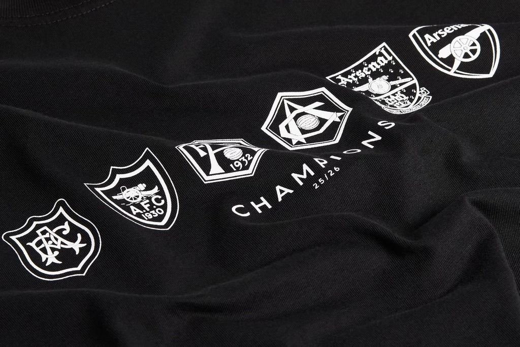 Arsenal Where We Belong 25/26 Black Crew T-Shirt