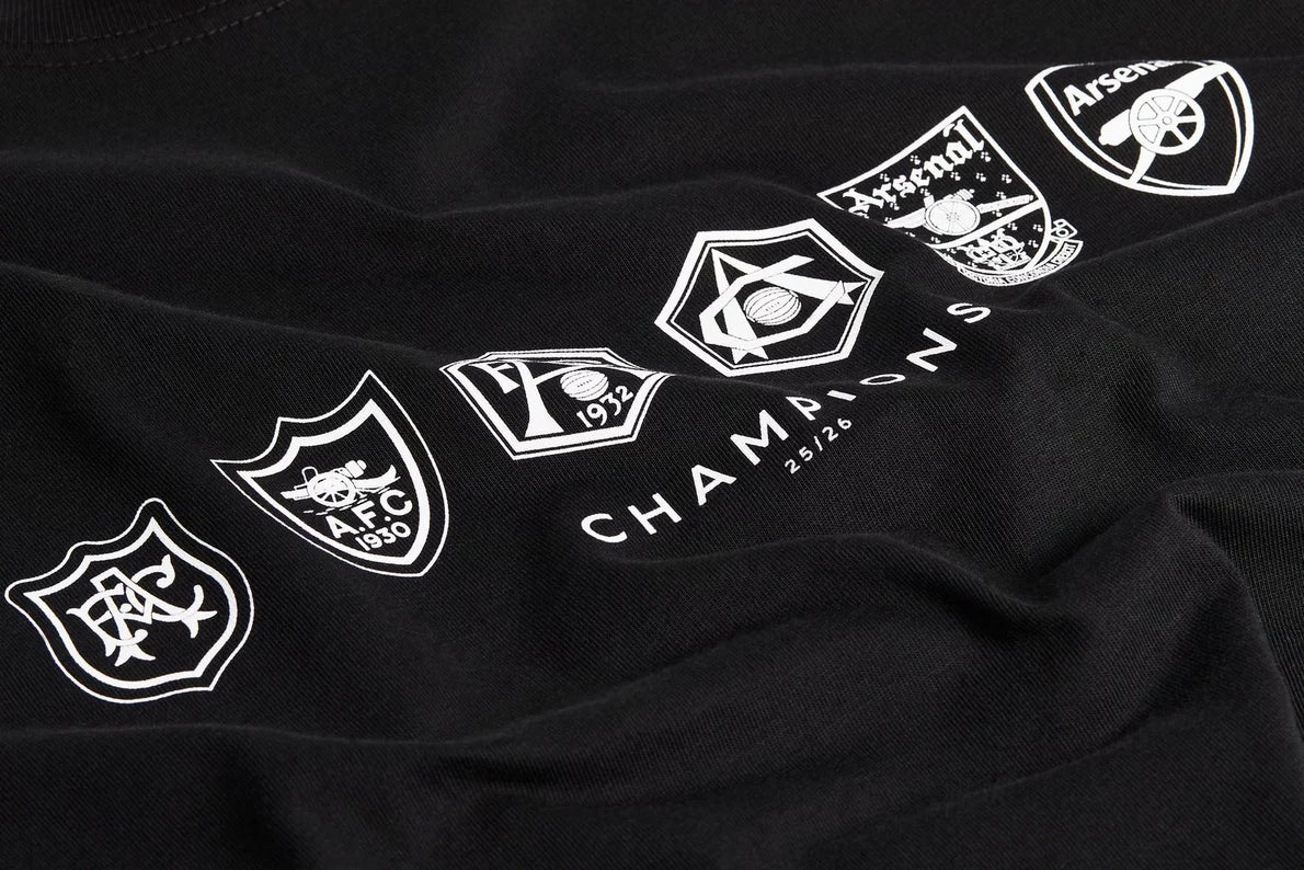 Arsenal Where We Belong 25/26 Black Crew T-Shirt