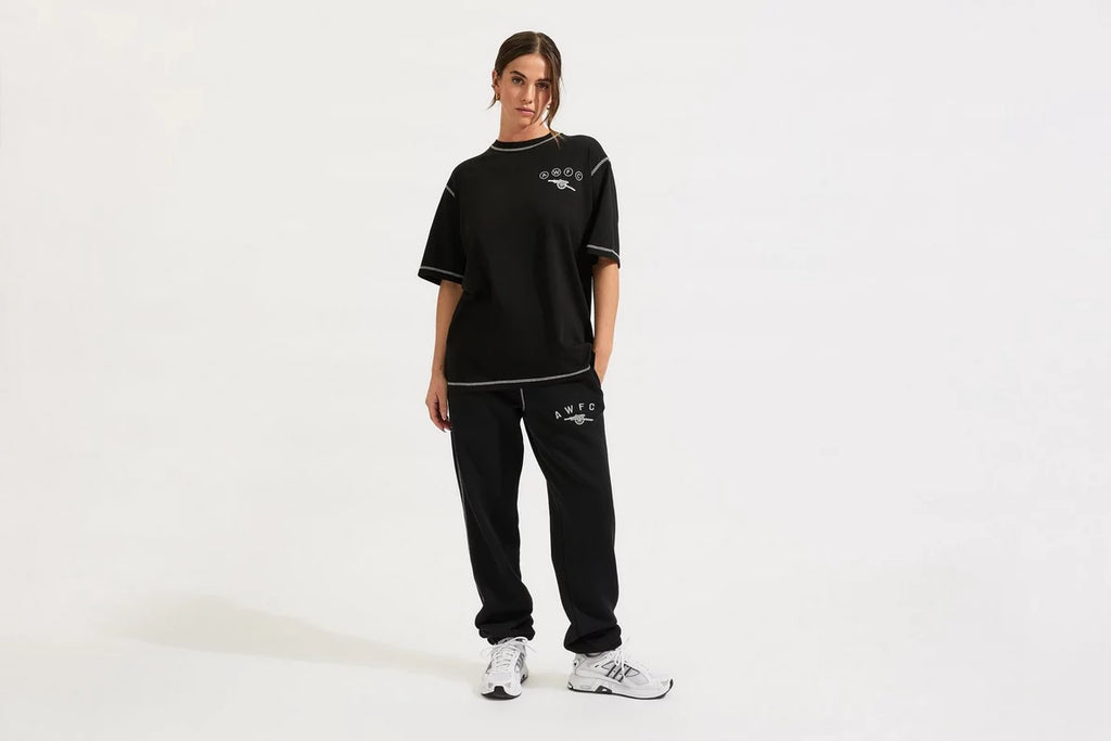 Arsenal AWFC Unisex Black Contrast T-Shirt