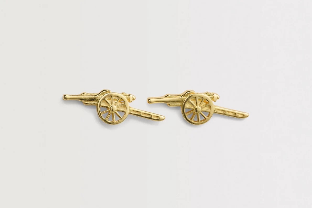 Arsenal 18Ct Gold Plated Silver West Facing Cannon Earrings