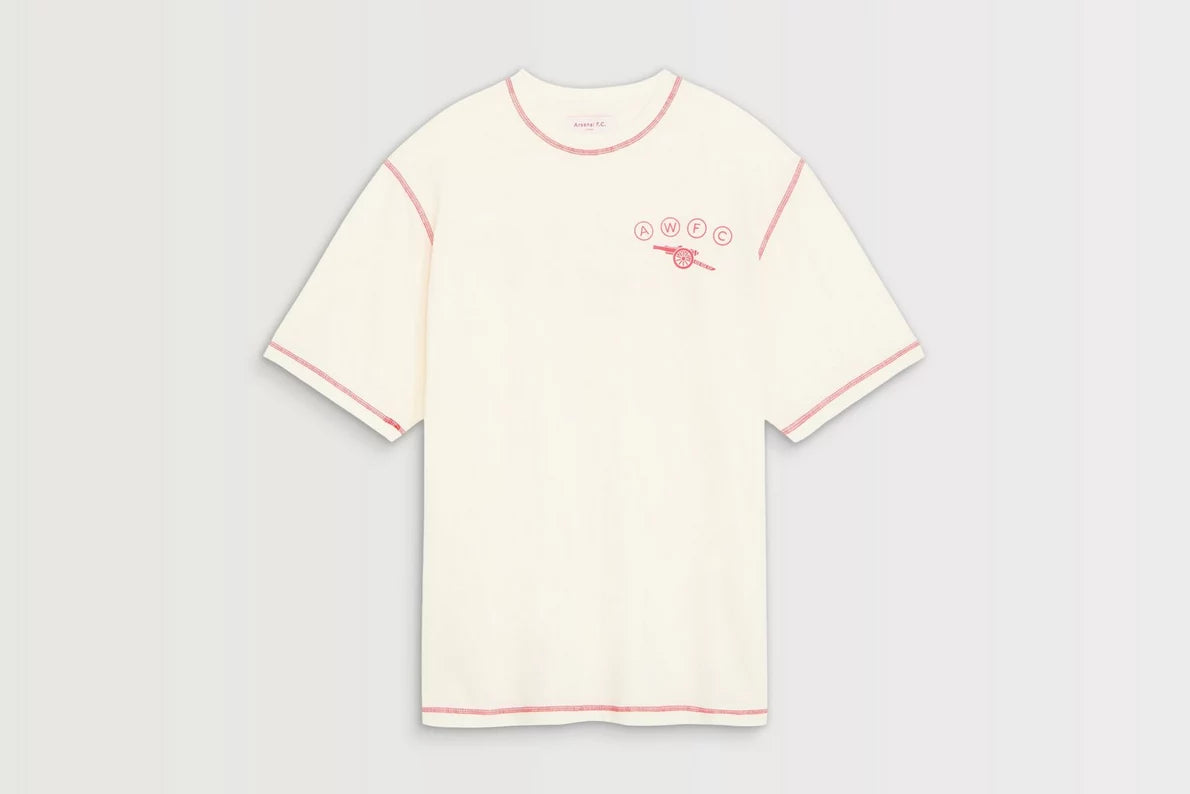 Arsenal AWFC Unisex White Contrast T-Shirt