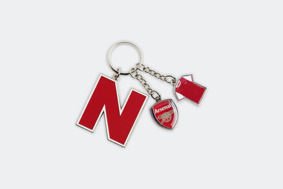Arsenal Personalised Initial Charm Keyring