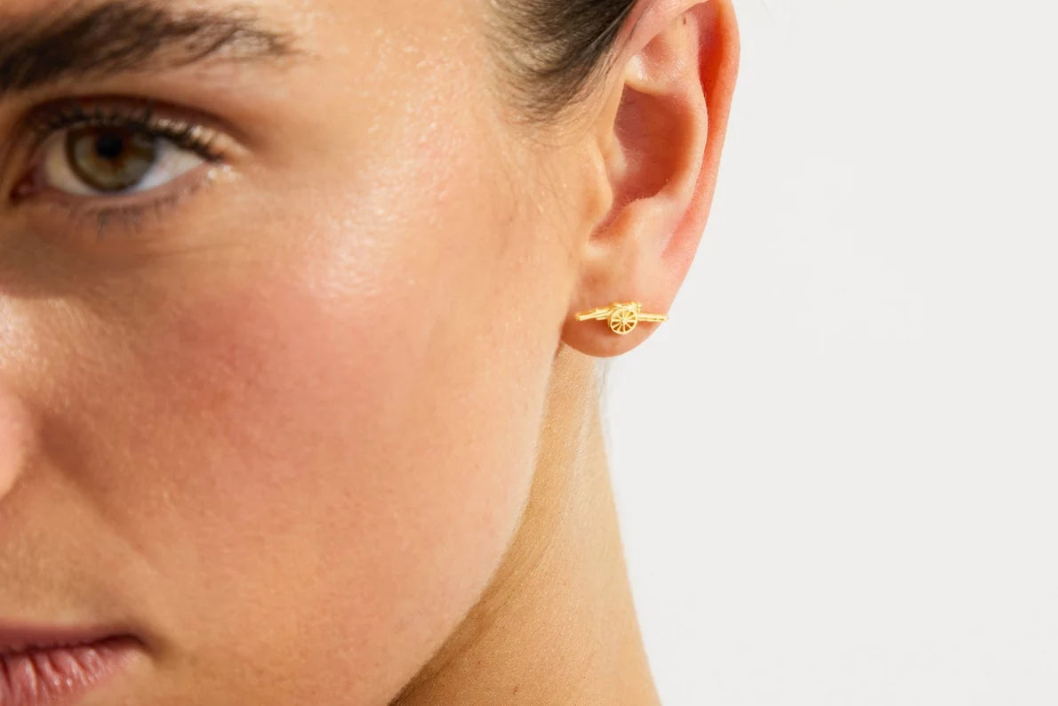 Arsenal 18Ct Gold Plated Silver West Facing Cannon Earrings