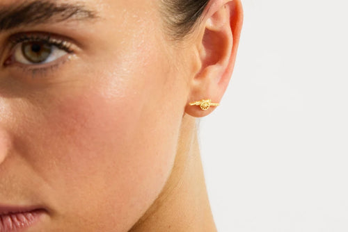 Arsenal 18Ct Gold Plated Silver West Facing Cannon Earrings