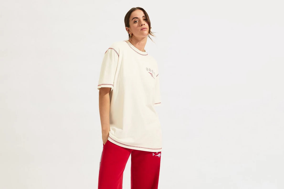 Arsenal AWFC Unisex White Contrast T-Shirt