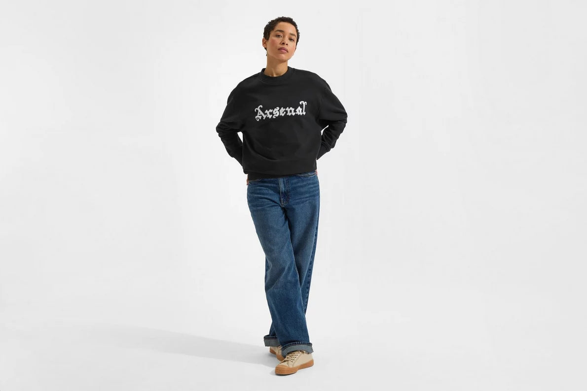 Arsenal Classics Unisex Gothic Black Crew Sweatshirt