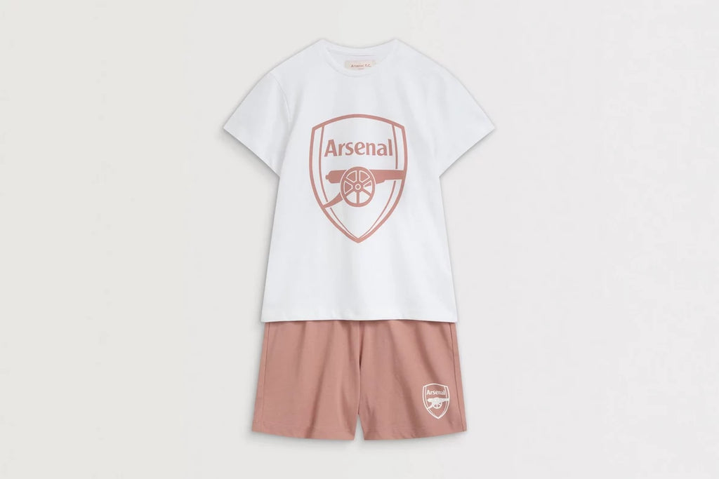 Arsenal Essentials Kids Pink Crest Pyjama Short Set