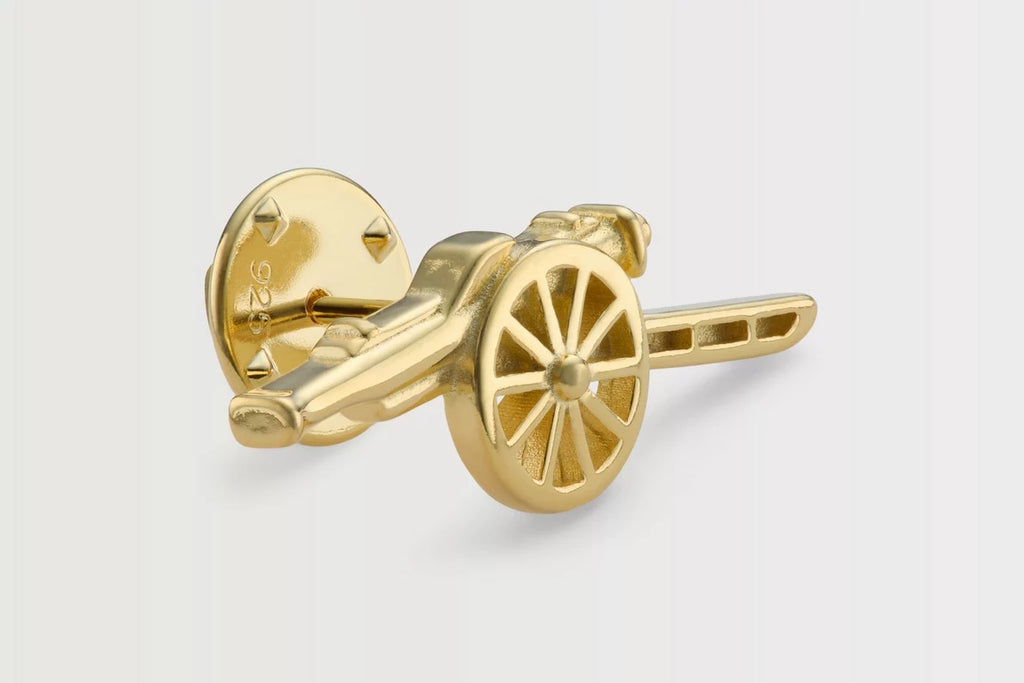 Arsenal 18ct Gold Plated Silver Cannon Pin Badge