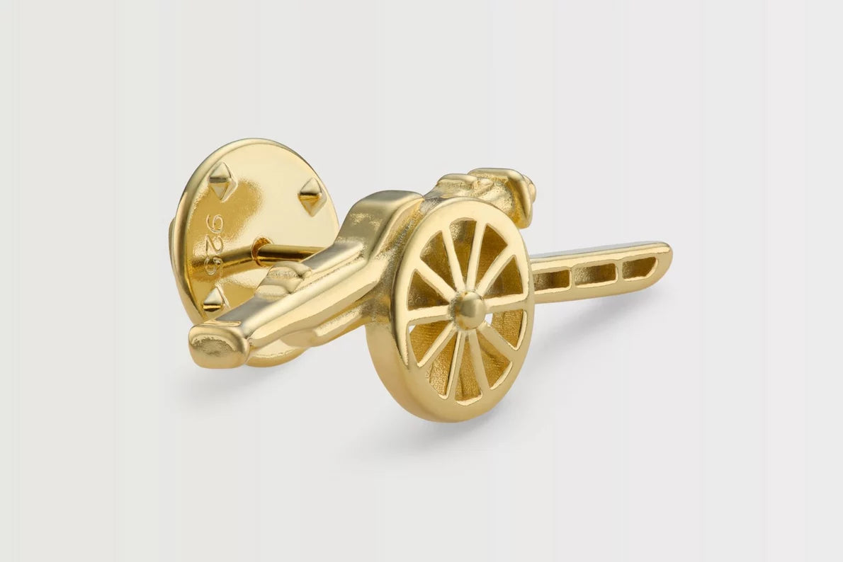 Arsenal 18ct Gold Plated Silver Cannon Pin Badge