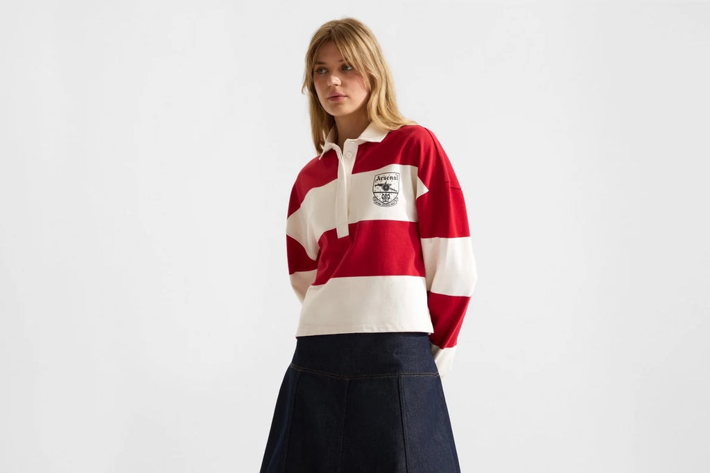 Arsenal AWFC Classics Striped Crop Rugby Shirt