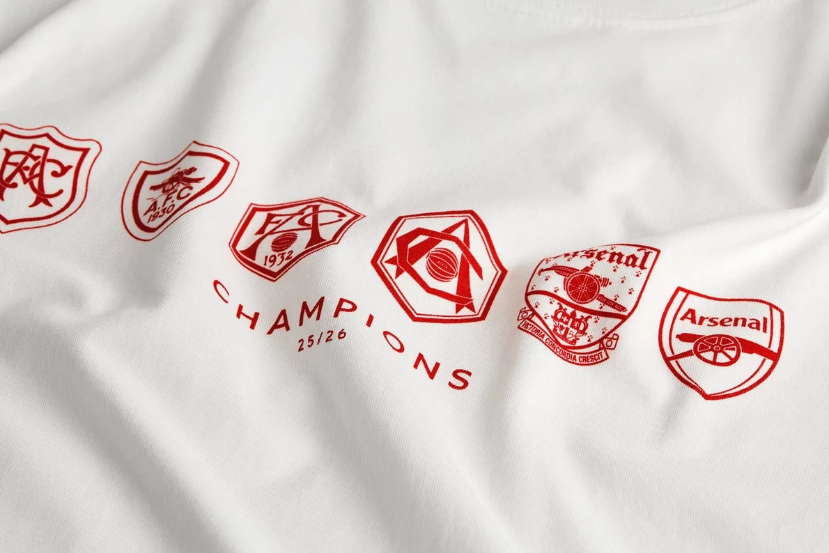 Arsenal Where We Belong 25/26 White Crew T-Shirt