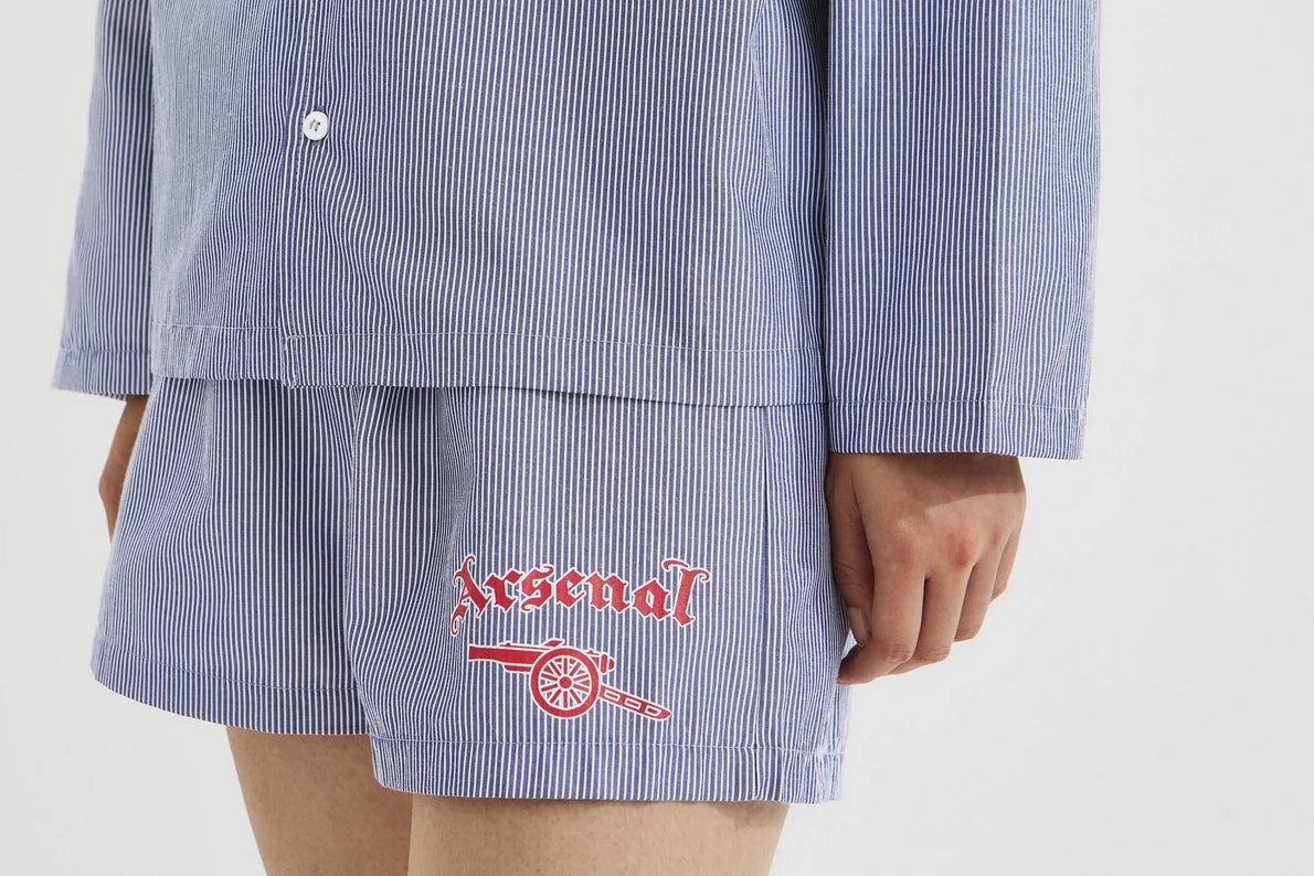 Arsenal Womens Classics Stripe Poplin Pyjama Set