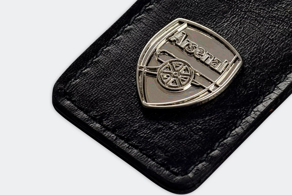Arsenal Black Leather Wallet & Keyring Set