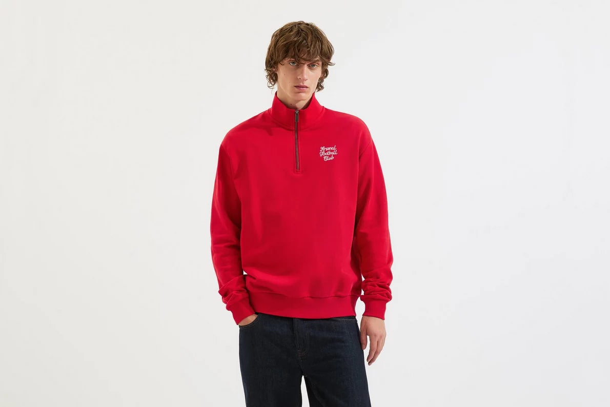 Arsenal Essentials Red Script 1/4 Zip Sweatshirt