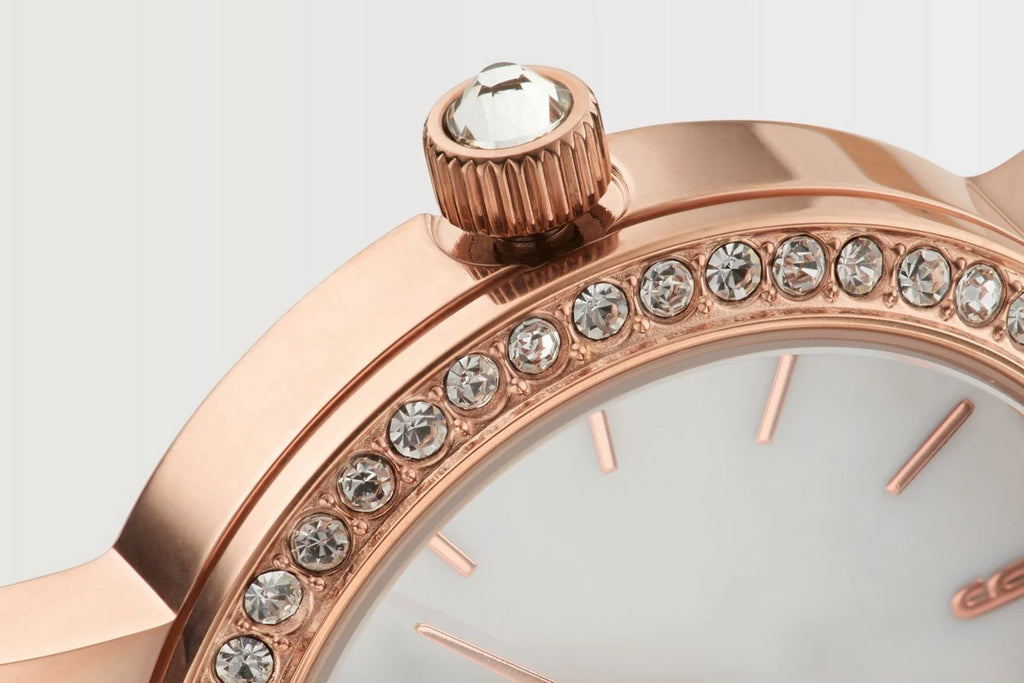Arsenal Retro Cannon Cubic Zirconia Leather Strap Watch