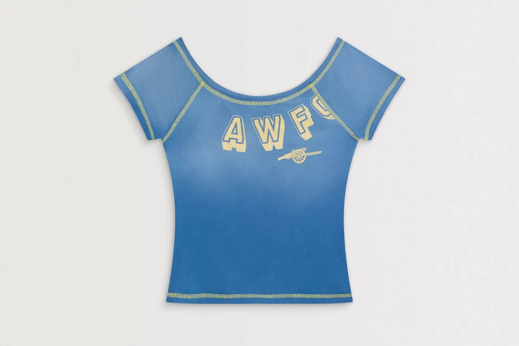 Arsenal AWFC Classics Acid Wash Off Shoulder Baby Tee
