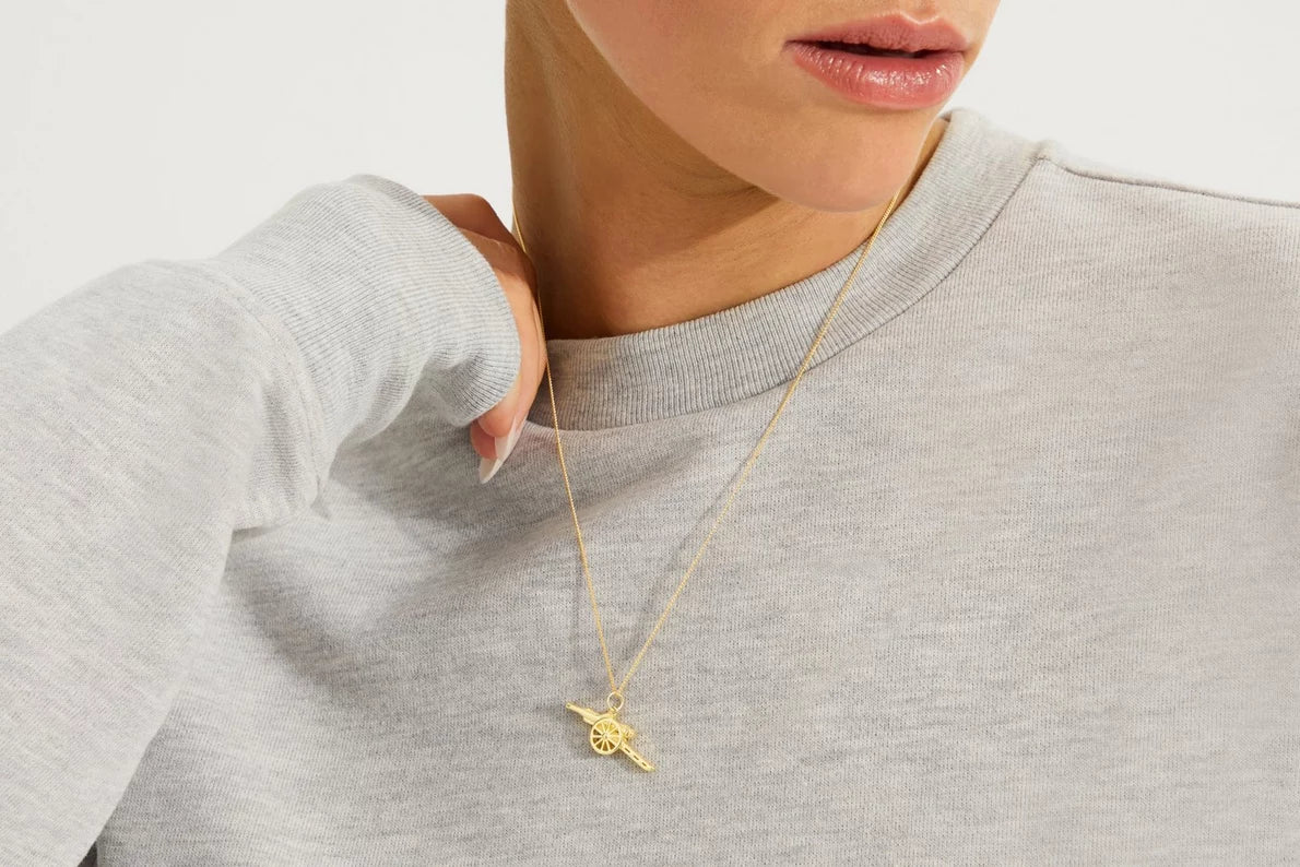 Arsenal 18ct Gold Plated Silver Cannon Pendant