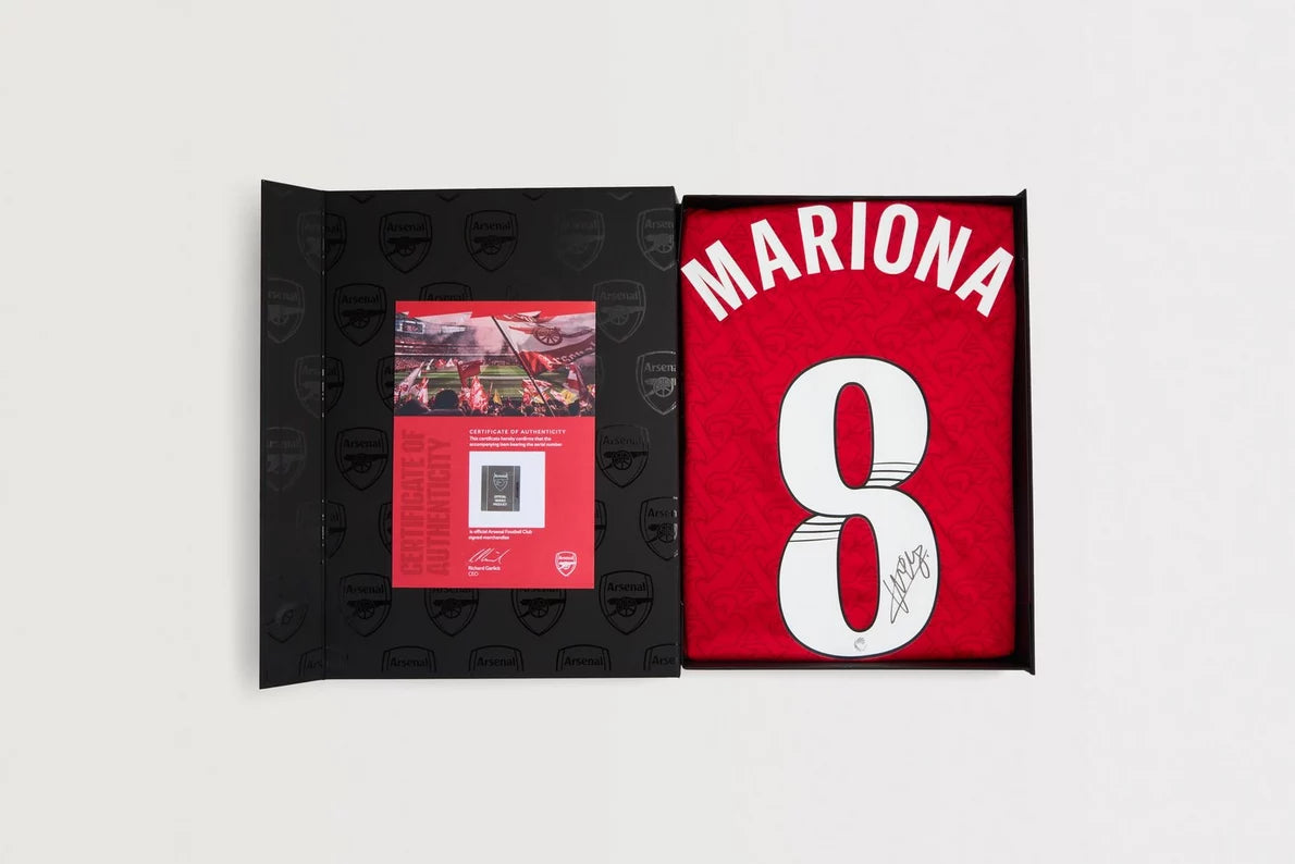 Arsenal 25/26 Home Boxed Signed Shirt MARIONA