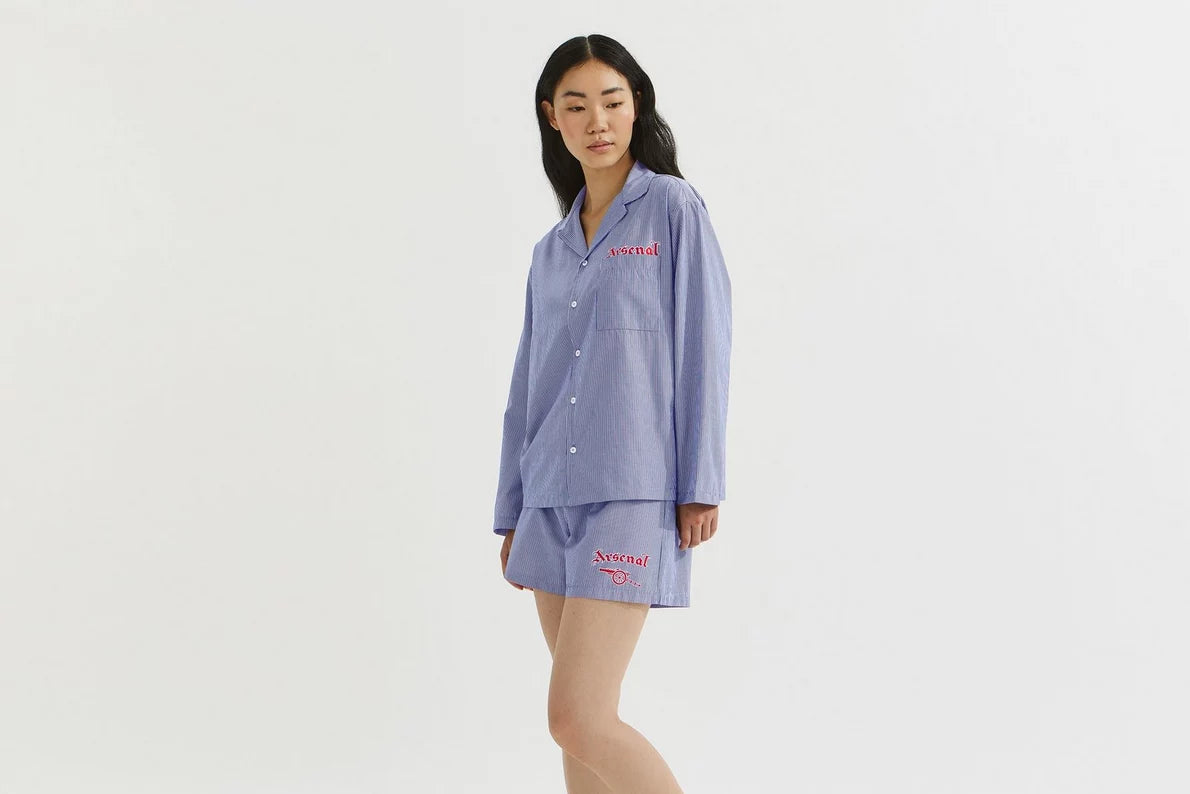 Arsenal Womens Classics Stripe Poplin Pyjama Set