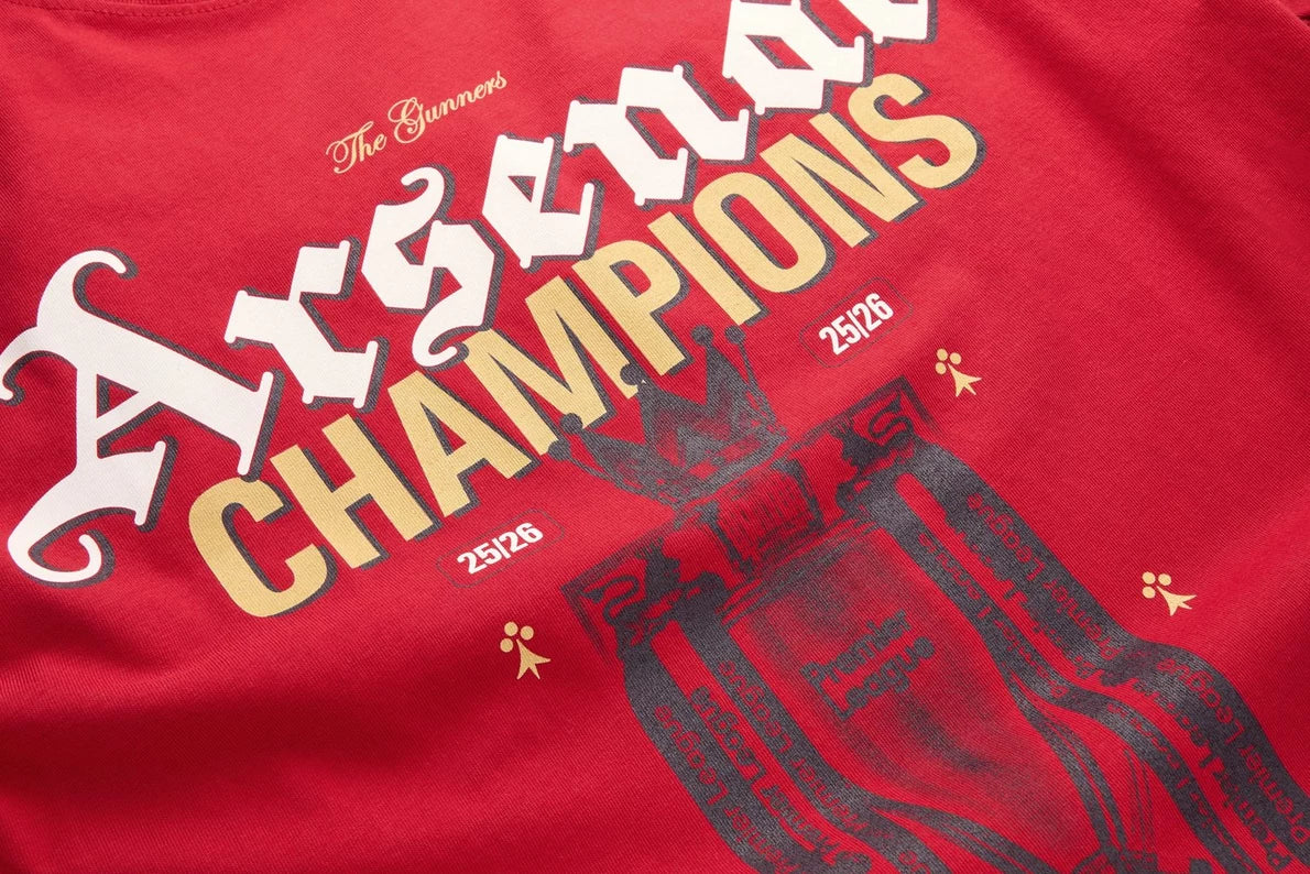 Arsenal Premier League Champions 25/26 Red Crew T-Shirt