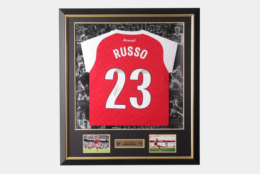 Arsenal 25/26 Russo Framed Signed Home Shirt
